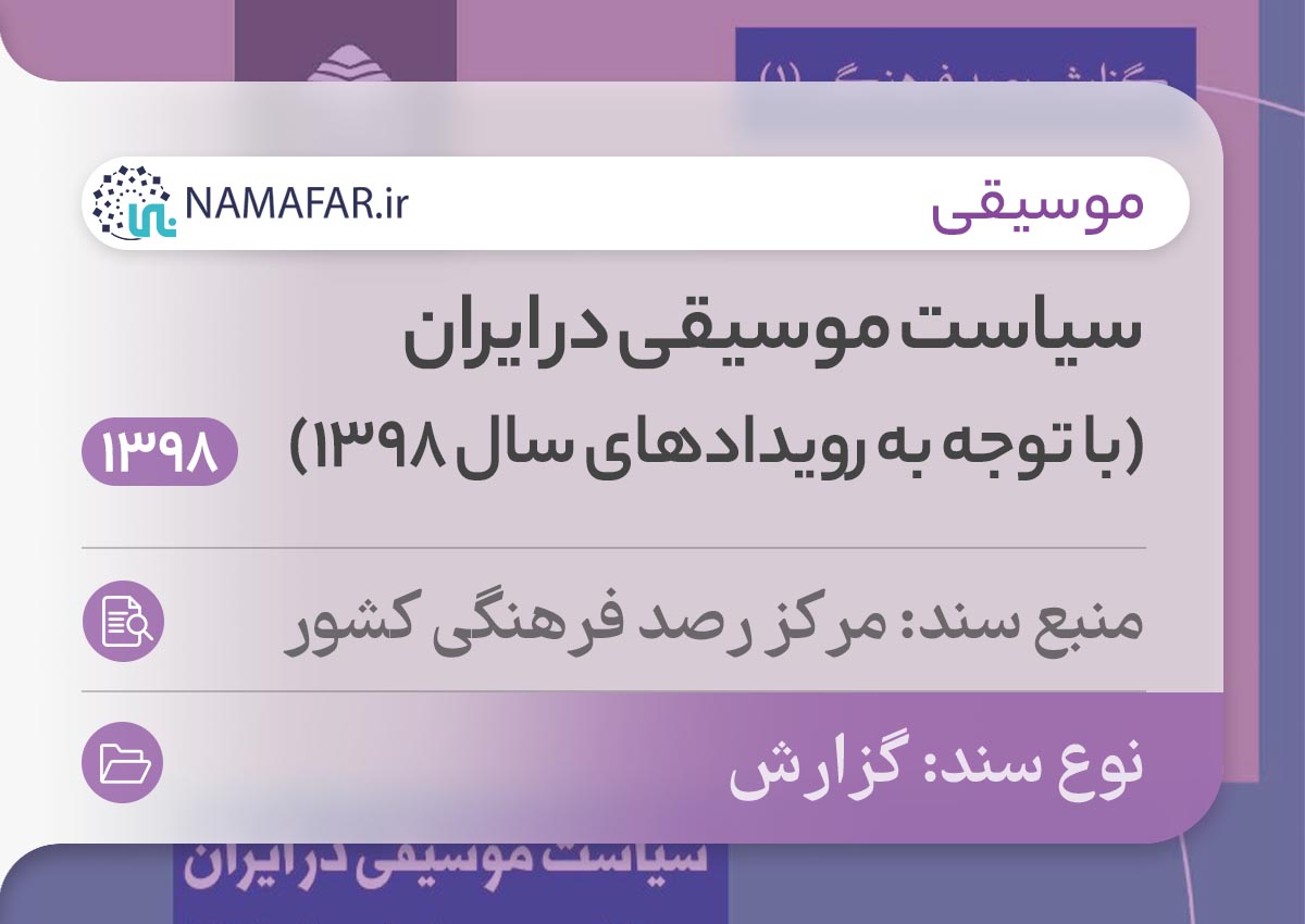سیاست موسیقی در ایران (باتوجه به رویدادهای سال 1398)