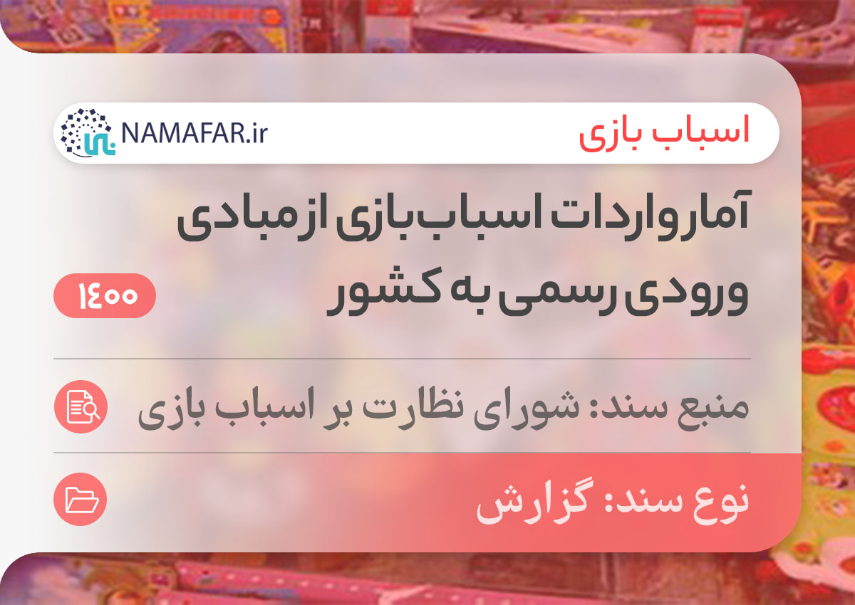 آمار واردات اسباب‌بازی از مبادی ورودی رسمی به کشور